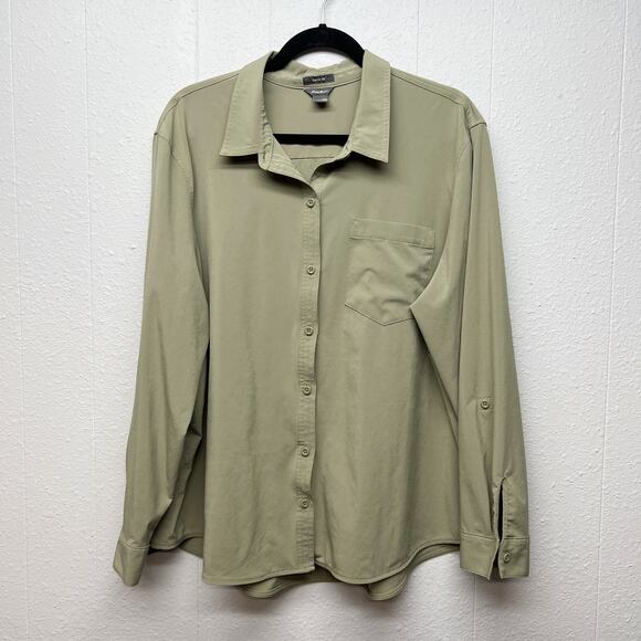 Eddie Bauer Button Front Womens Shirt 2XL Lightweight Outdoor Hiking Fishing - Picture 1 of 11